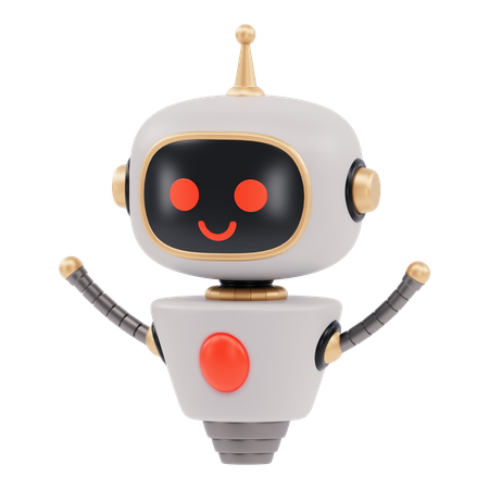 Happy Robot  3D Illustration