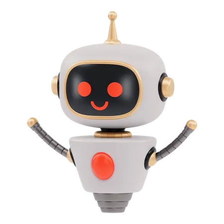 Happy Robot  3D Illustration