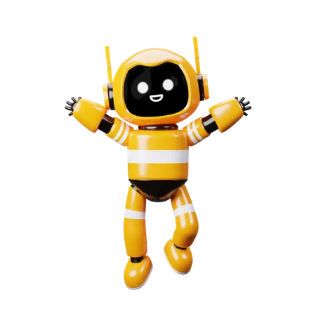 Happy Robot  3D Illustration