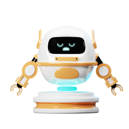 Happy Robot Charging 3D Illustration