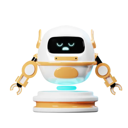 Happy Robot Charging  3D Illustration