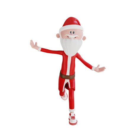 3 D Santa Claus Character Happy Pose High Resolution 3D Illustration