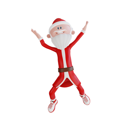 Happy Santa Claus Dancing  3D Illustration