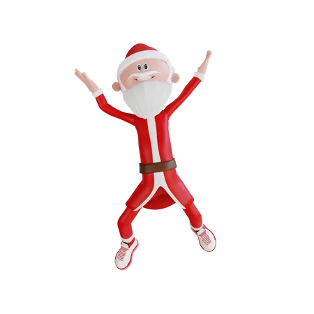 Happy Santa Claus Dancing  3D Illustration