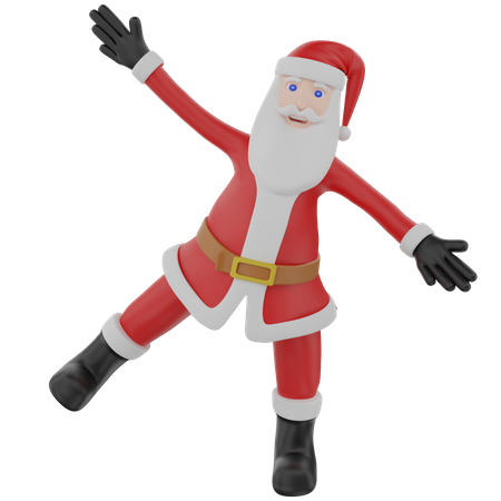 Happy Santa Claus Dancing  3D Illustration