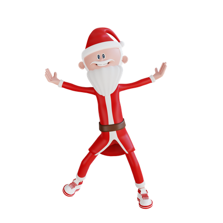 Happy Santa Claus Dancing 3D Illustration