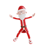 happy santa claus dancing 3d illustration