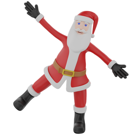 Happy Santa Claus Dancing 3D Illustration