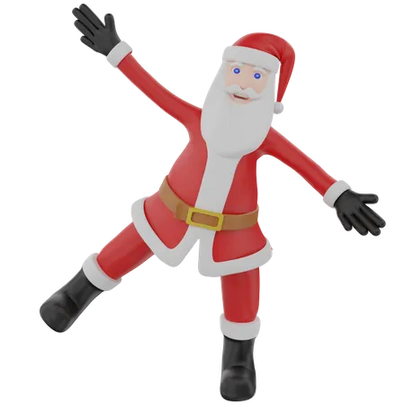 Happy Santa Claus Dancing  3D Illustration