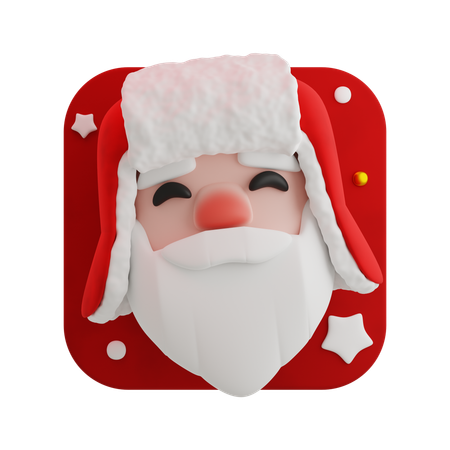 Happy santa claus head  3D Icon