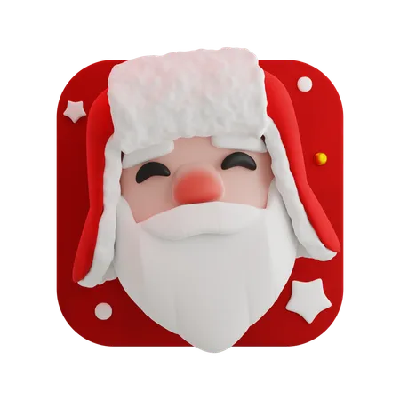 Happy santa claus head  3D Icon