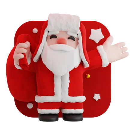 Happy santa claus with bag  3D Icon