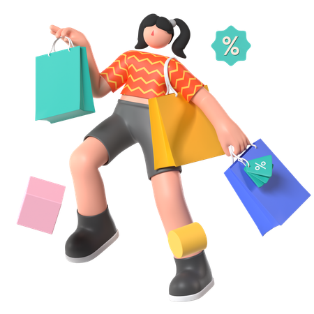 Happy Shopping  3D Illustration
