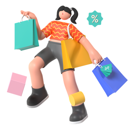 Happy Shopping  3D Illustration