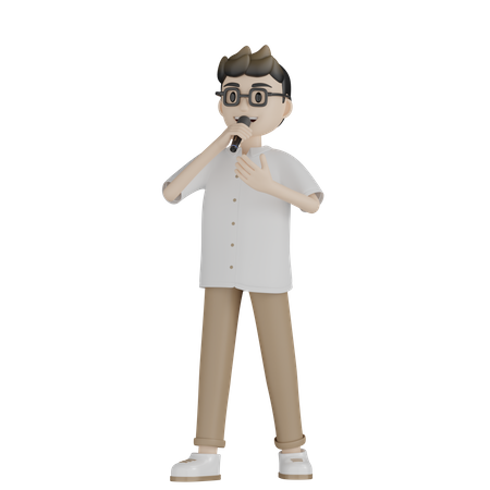Happy Singer Singing Song  3D Icon