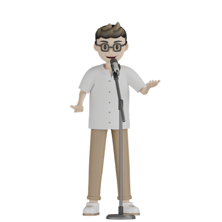 Happy Singer Singing Song  3D Icon