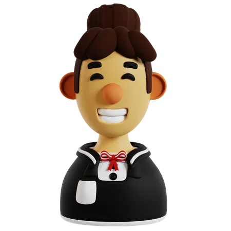 Happy Student Avatar  3D Icon