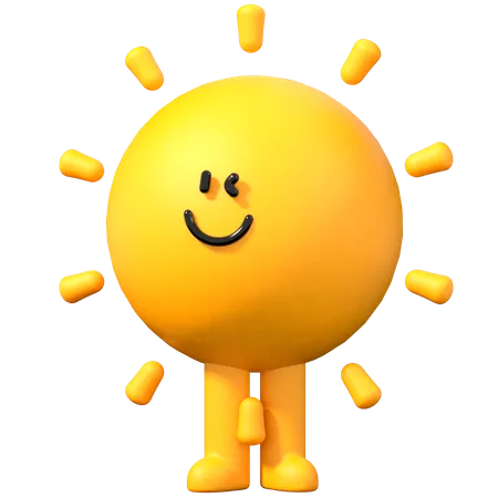 Happy Sun  3D Illustration