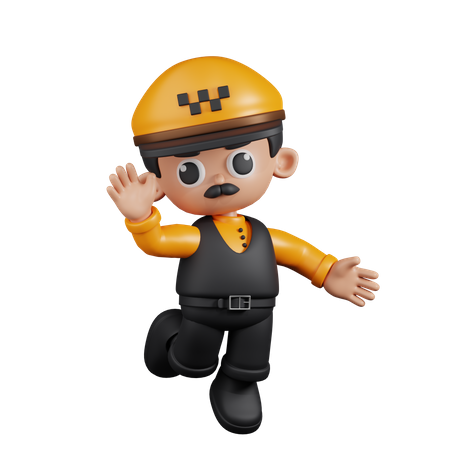 Happy Taxi Driver  3D Icon