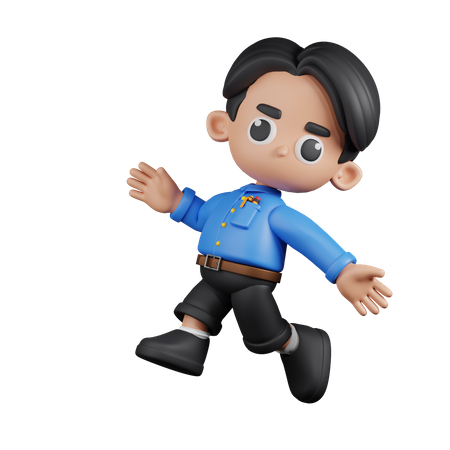 Happy  Teacher Jumping  3D Illustration