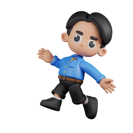 Happy  Teacher Jumping  3D Illustration