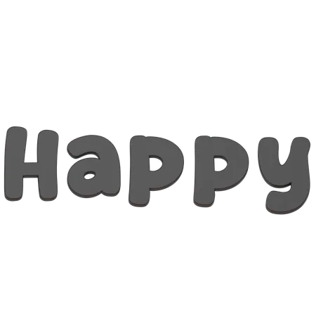 Happy Text  3D Icon
