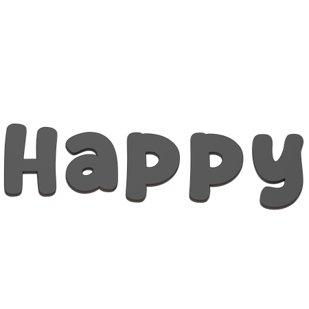 Happy Text  3D Icon