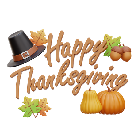 Happy Thanksgiving  3D Icon