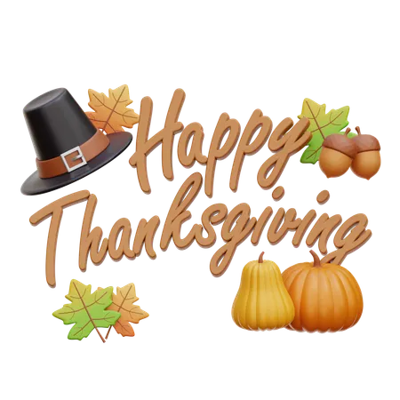 Happy Thanksgiving  3D Icon