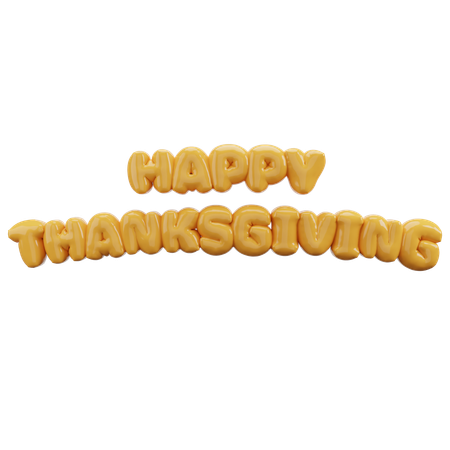 Happy Thanksgiving Bubble Balloon Letters  3D Icon