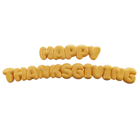 Happy Thanksgiving Bubble Balloon Letters  3D Icon