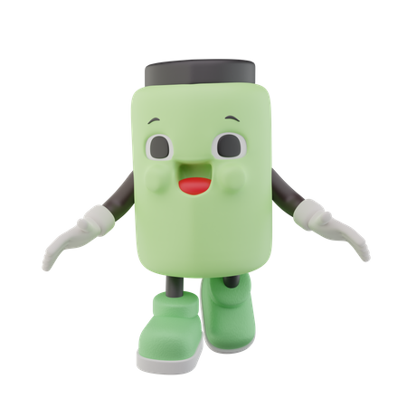 Happy Tumbler Bottle Drink Character  3D Icon