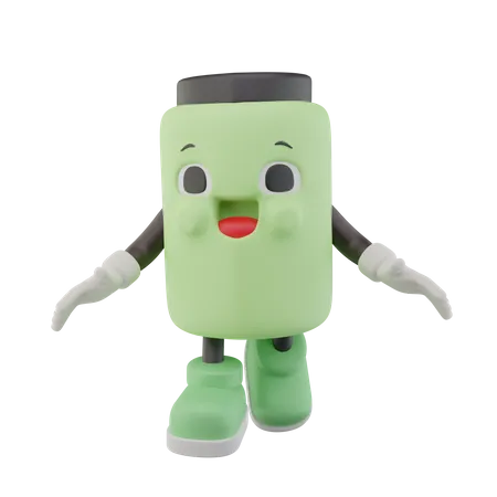 Happy Tumbler Bottle Drink Character  3D Icon