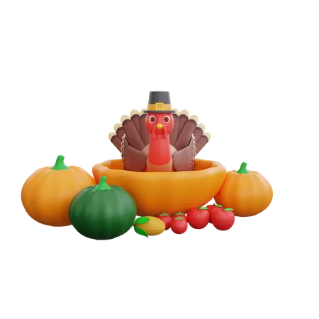 3 D Thanksgiving Character Turkey Activities 3D Icon
