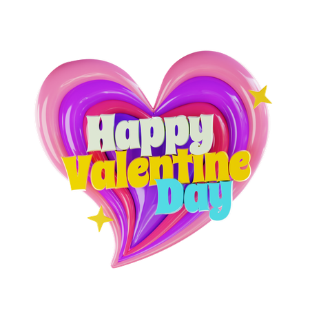 Happy Valentine Day Greeting  3D Icon