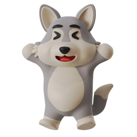 Happy Wolf  3D Icon
