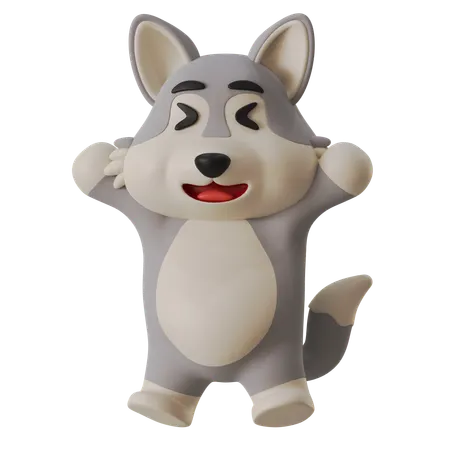 Happy Wolf  3D Icon