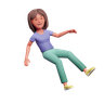 girl floating in air 3d logo