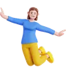 Happy Woman Jumping