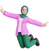 Happy Woman Jumping