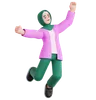 Happy Woman Jumping