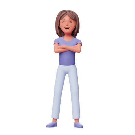 Happy woman standing  3D Illustration