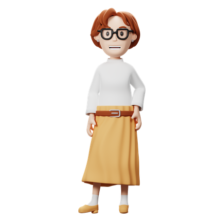 Happy Woman Teacher  3D Illustration