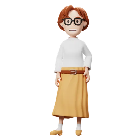 Happy Woman Teacher  3D Illustration