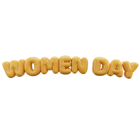 Happy Womens Day Bubble Balloon Letters  3D Icon