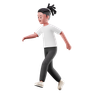 3d male character with running pose emoji