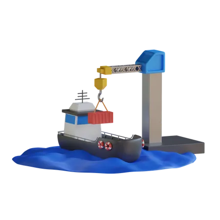 Harbor Crane  3D Icon