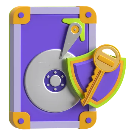 Hard Drive Security  3D Icon