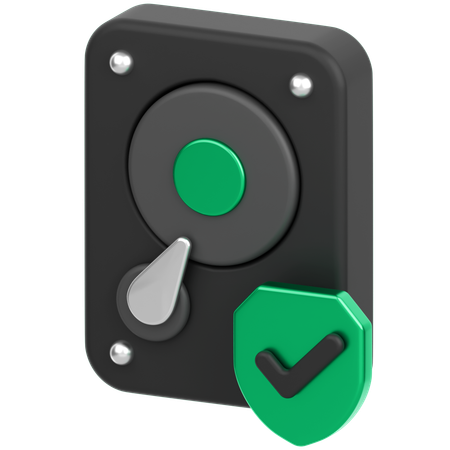 Hard Drive With Sheild  3D Icon