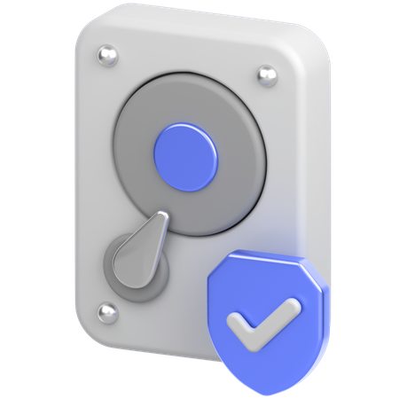 Hard Drive With Sheild  3D Icon